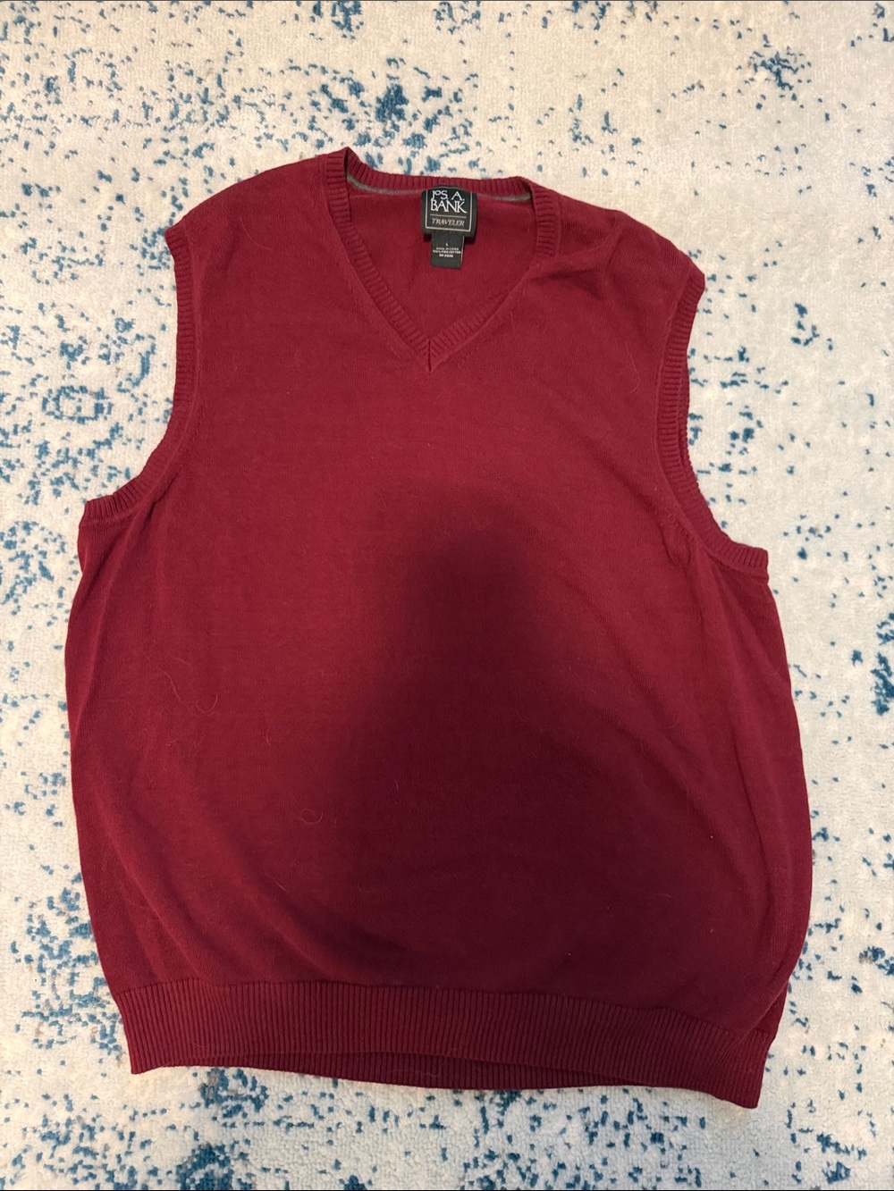 Jos. A. Bank Men's Burgundy V-Neck Sweater Vest